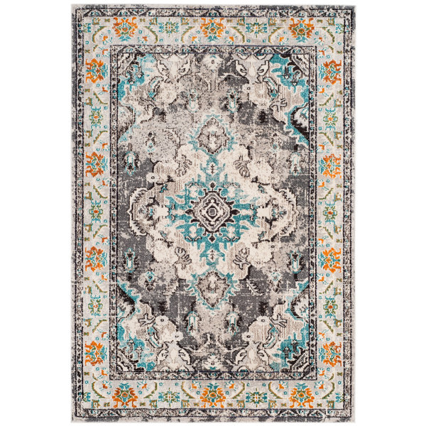 Mistana™ Indira Oriental Gray/Light Blue Area Rug & Reviews Wayfair